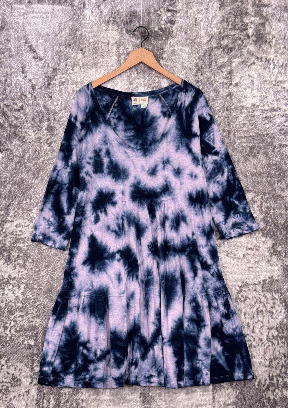 Anthropologie Dress Large Womens Saturday Sunday Tie Dye Drop Waist Knee Length